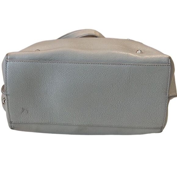 Rebecca Minkoff Megan Gray Leather Adjustable Strap Crossbody Bucket Bag - Picture 4 of 12